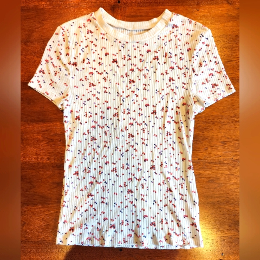 Ribbed Cherry Blossom Tee